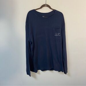 Vineyard Vines Mens T Shirt Long Sleeve Cotton Navy Whale Logo 2X